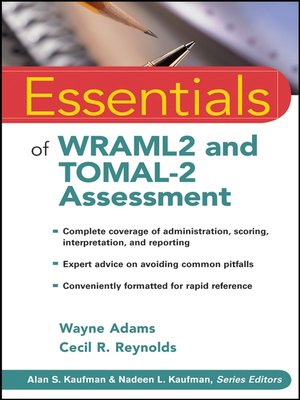 cover image of Essentials of WRAML2 and TOMAL-2 Assessment